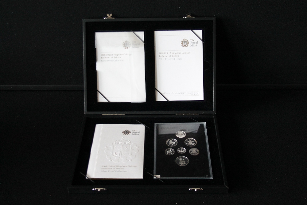 EMBLEMS OF BRITAIN - a 2008 Emblems of Britain silver proof collection in original case.