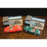 SCALEXTRIC - two boxed Scalextric (Tri-ang) model motor racing cars to include a green Aston Martin