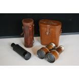 SPYGLASS AND BINOCULARS - a 30x40mm Nautical Brass Zoom Monocular Spyglass and a Sportiere Paris