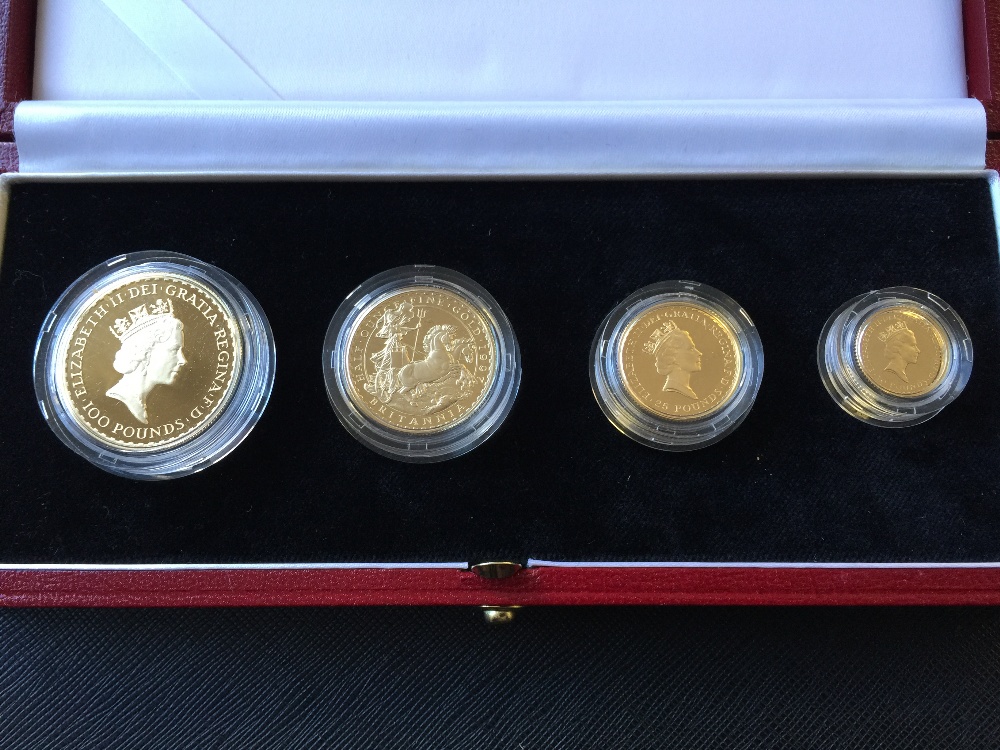 1997 GOLD BRITANNIA SET - Royal Mint gold proof four coin set to include £100 one ounce coin, - Image 2 of 3