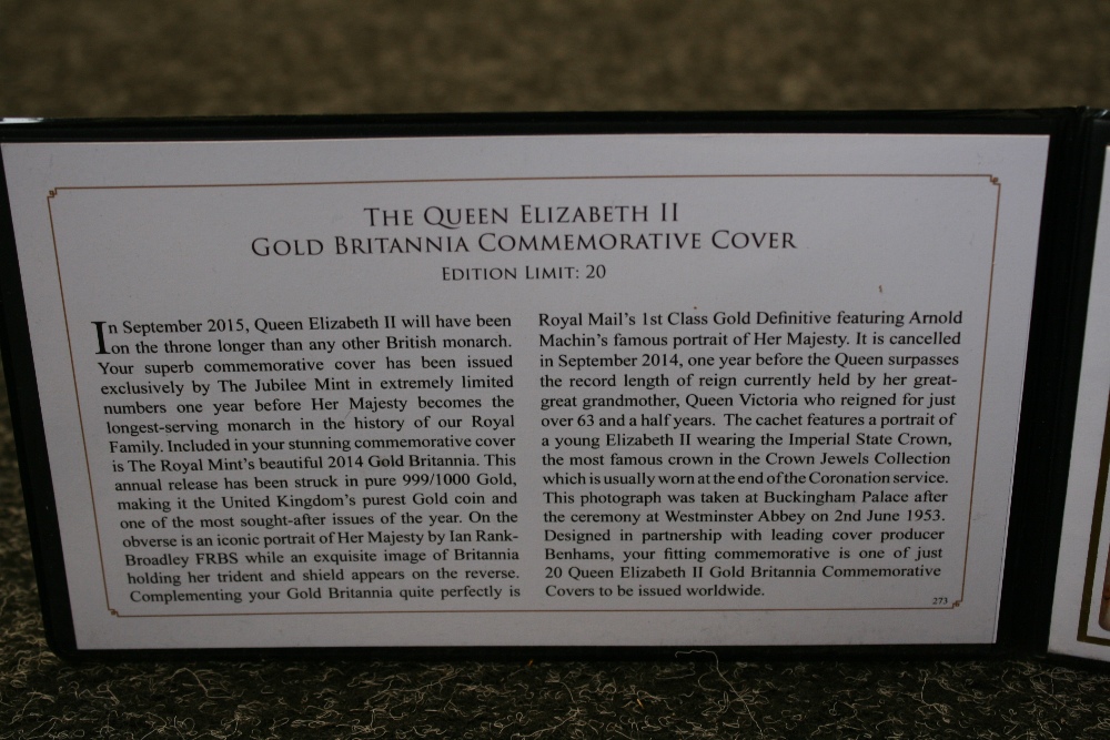 BRITANNIA COMMEMORATIVE COVER - The Queen Elizabeth II gold Britannia commemorative cover issued by - Image 3 of 3