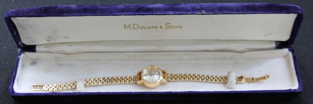 OMEGA LADIES WATCH - an 18ct yellow gold Omega Automatic De Ville ladies bracelet watch in full