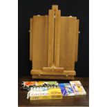 ARTISTS EASEL - a folding artist's easel to include a Winsor & Newton Acrylic Galeria 10 tube set,