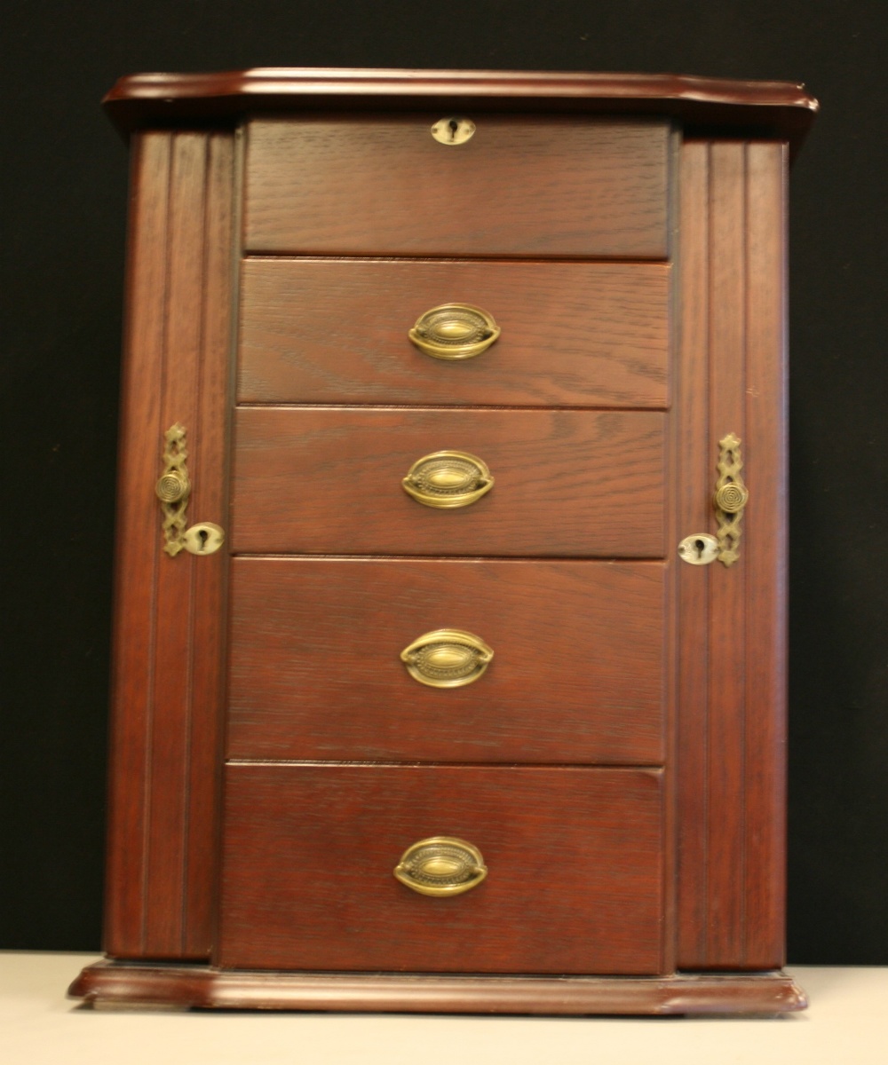 JEWELLERY CABINET - a modern musical jewellery cabinet featuring 5 drawers and 2 side partitions