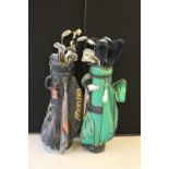 GOLF CLUBS - two golf club carry bags filled with 28 golf clubs of makes including Hillerich &