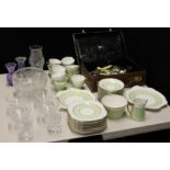 HEATHCOTE CHINA - a Heathcote bone china breakfast set featuring 11 cups (one missing), 12 saucers,