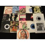 ROCK/PUNK SINGLES - Major collection of around 150 x 7" singles with many hard to find sides!