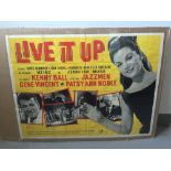 GENE VINCENT - rare and original poster for the film "Live it Up" which starred Gene Vincent.