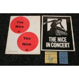 THE NICE PROGRAMMES - 2 programmes (1 unofficial) and tickets for The Nice to include The Nice in