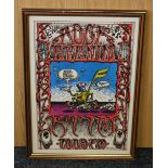 DAVE OBIEDO KTIM RADIO - original framed 1971 Bill Graham style poster for the Marin County,