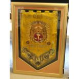 ELVIS KARATE WALL HANGING - a 1976 silk embroidered Elvis Presley Karate Club wall hanging entitled