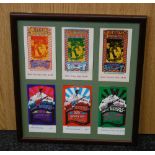 FILLMORE TICKETS - 6 framed tickets for the Fillmore to include a set of 3 Buffalo Springfield from