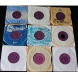 ELVIS PRESLEY - GOLD/SILVER HMV - Super selection of 17 x 7" singles (7 x gold, 10 x silver).