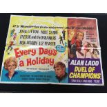 FREDDIE & DREAMERS - original double bill UK quad poster for the film Every Day's a Holiday and