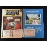 THE PINK FLOYD - two programmes and 3 tickets.