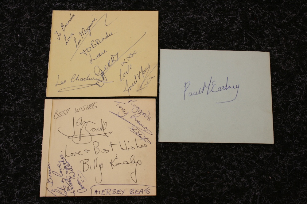 60's AUTOGRAPHS - to include a page signed by Gerry and The Pacemakers,