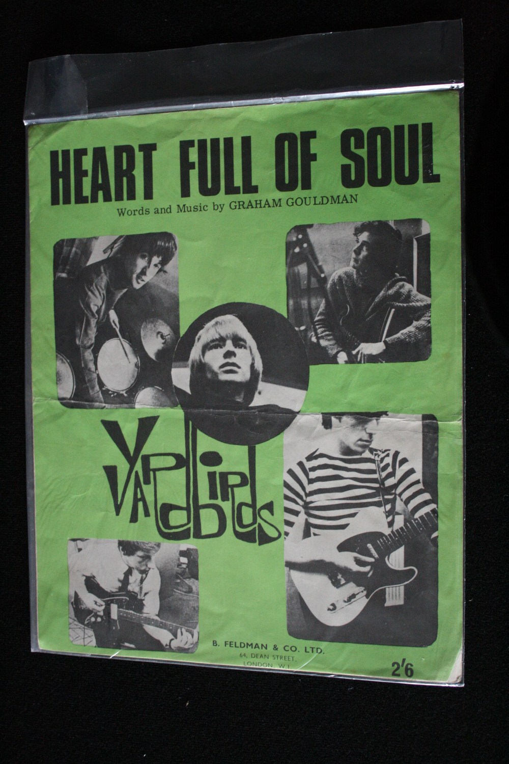 YARDBIRDS - 'Heart Full of Soul' sheet music and 3 promotional black and white photographs of the - Image 2 of 2