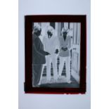 ROLLING STONES - large negative (8cm x 10cm) and print (13cm x 18cm) of Mick Jagger and Keith