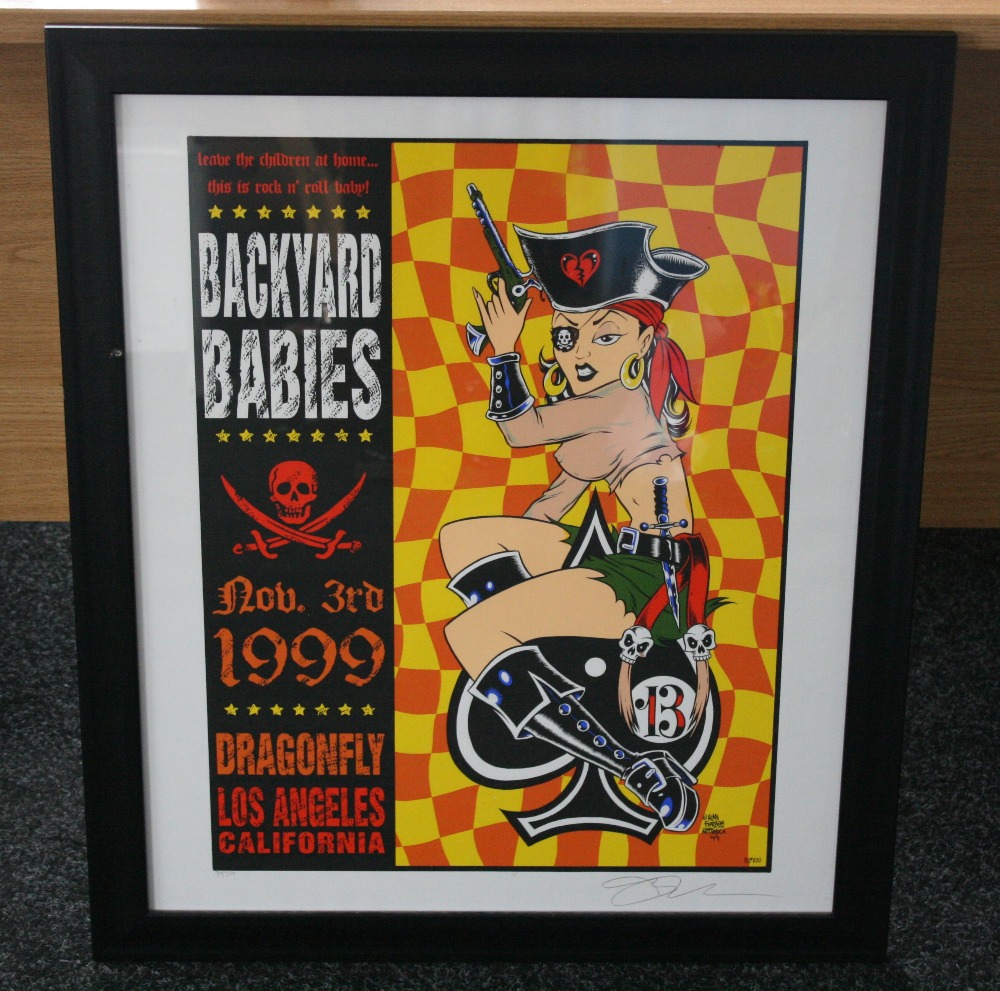 ALAN FORBES BACKYARD BABIES POSTER - signed limited edition (90/350) for their performance at The