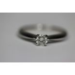 DIAMOND SOLITAIRE RING - beautiful brilliant cut diamond (0.34ct) on an 18ct white gold ring.