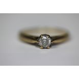 DIAMOND SOLITAIRE RING - traditional style brilliant cut diamond (marked .