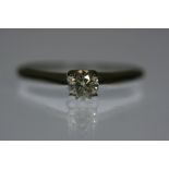 DIAMOND SOLITAIRE RING - brilliant cut diamond solitaire (marked 0.