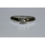 DIAMOND SOLITAIRE RING - brilliant cut diamond solitaire (marked 0.5ct) in an 18ct white gold ring.