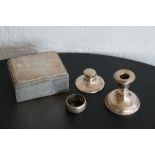 SILVER - a collection of silver items to include a Birmingham silver inkwell, a napkin ring,
