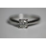 DIAMOND SOLITAIRE RING - brilliant cut diamond solitaire (marked 0.