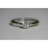 DIAMOND SOLITAIRE RING - stunning brilliant cut diamond solitaire (marked 0.