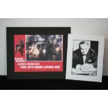 JAMES BOND - 2 mounted prints to include a photograph featuring Bernard Lee as 'M' from the James