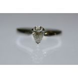 PEAR SHAPED DIAMOND SOLITAIRE RING - stunning pear cut diamond (marked 0.