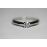 DIAMOND SOLITAIRE RING - beautiful brilliant cut diamond (0.33ct) on an 18ct white gold ring.