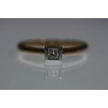 DIAMOND SOLITAIRE RING - diamond solitaire ring (marked 0.1ct) on a 9ct yellow gold ring.