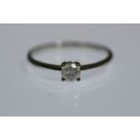DIAMOND SOLITAIRE RING - pretty brilliant cut diamond solitaire (marked 0.