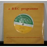 BBC INTERVIEW DISC - a BBC Transcription Service 33 1/3 RPM record featuring the Pop Profile of