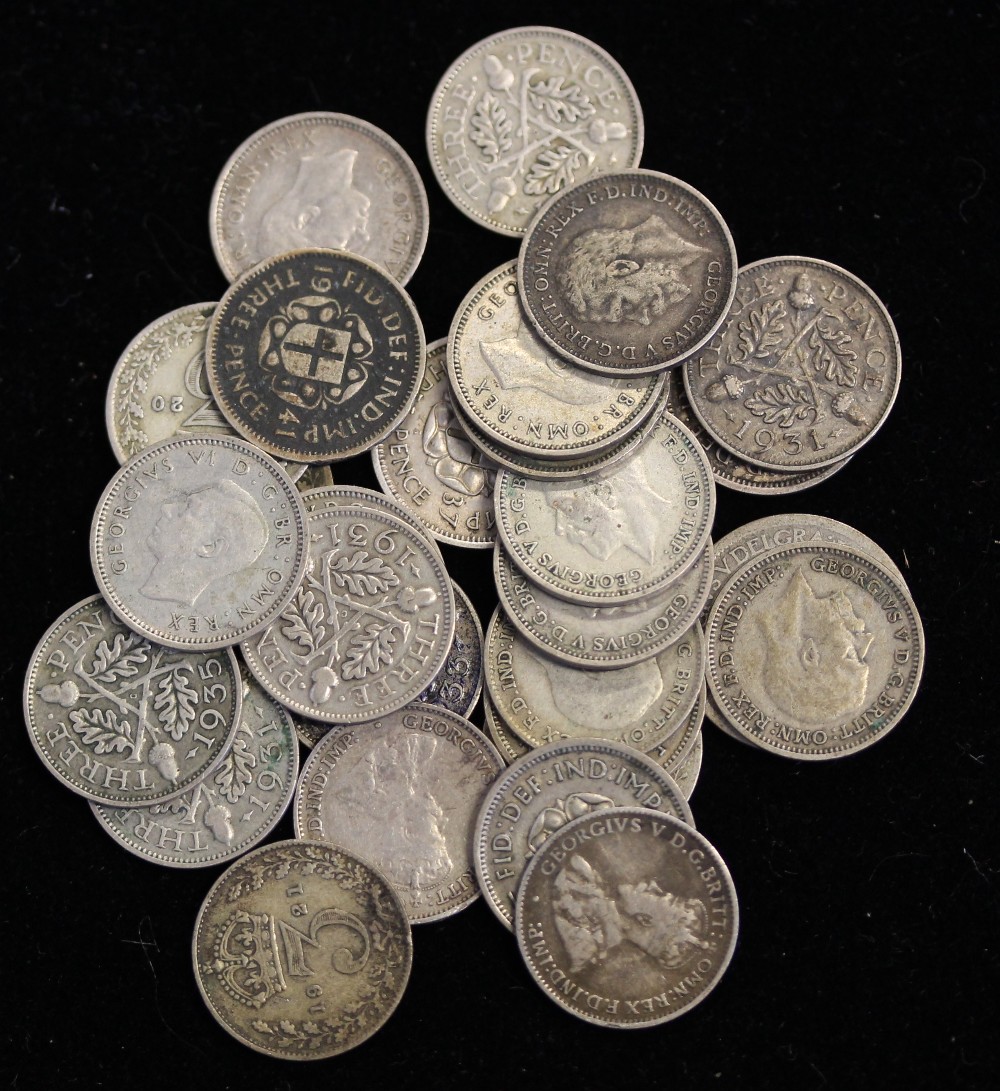 BRITISH SILVER COINS - a variety of coins pre 1947 to include florins, shillings, - Image 6 of 8