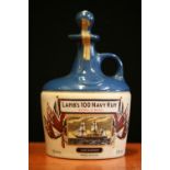 RUM - LAMB'S - a bottle of Lamb's 100 Navy Rum 'HMS Warrior' extra strong 57% in a Seton Pottery
