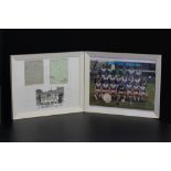 EVERTON FC - a framed display of two autograph sheets featuring the 1951-52 season squad including
