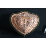 WIDNES ATHLETIC CLUB SHIELD - a Victorian Widnes Athletic Club copper engraved mounted