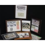 FRAMED SIGNED FOOTBALL DISPLAYS - 7 framed signed displays to include Burnley FC 1952-3 with 14
