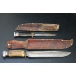 BOWIE KNIFES - 2 Bowie knives to include a Milbro Kampa knife in original sheath alongside a Whitby