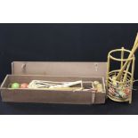 CROQUET SET - 2 croquet sets, one adult, one child size, to include mallets, balls and hoops.