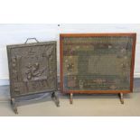 FIRE SCREENS - a Victorian sampler by Margaret Jane Barber, dated 1874,