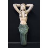 DRIFTWOOD MERMAID - a painted mermaid sculpted from driftwood.