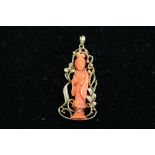 GEISHA PENDANT - a Geisha figure mounted in 14K gold. Stands at 4.5cm.