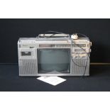 PANASONIC TV BOOM BOX - a portable boom box style Panasonic black and white television with radio