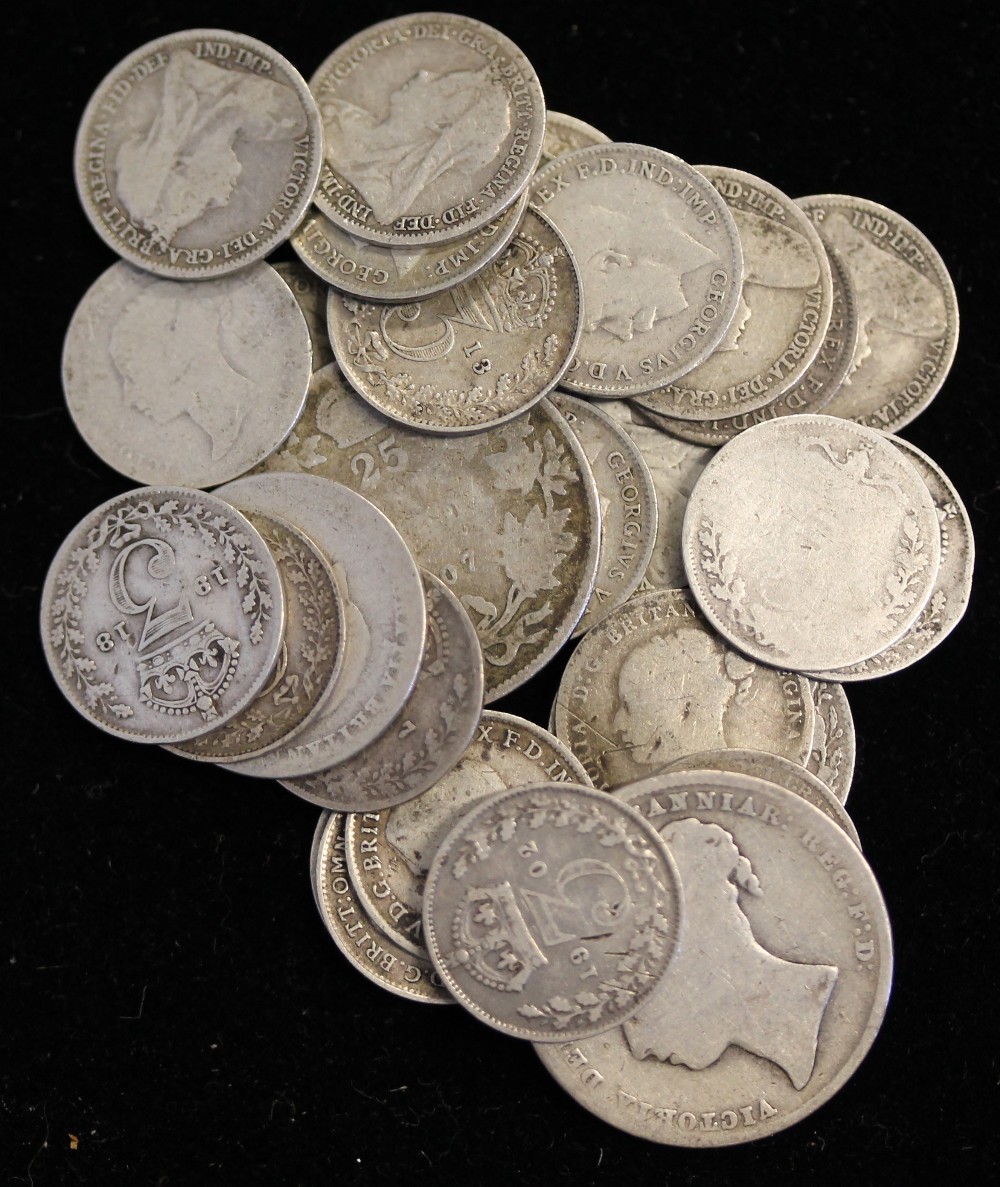 BRITISH SILVER COINS - a variety of coins pre 1947 to include florins, shillings, - Image 5 of 8