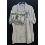 ENGLAND SIGNED SHIRT - a 2010 South Africa World Cup Official Umbro shirt (XL) signed by 15 members