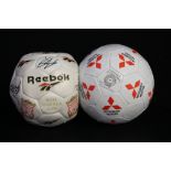 SIGNED FOOTBALLS - 2 signed footballs to include a Mitsubishi football signed by Northern Ireland